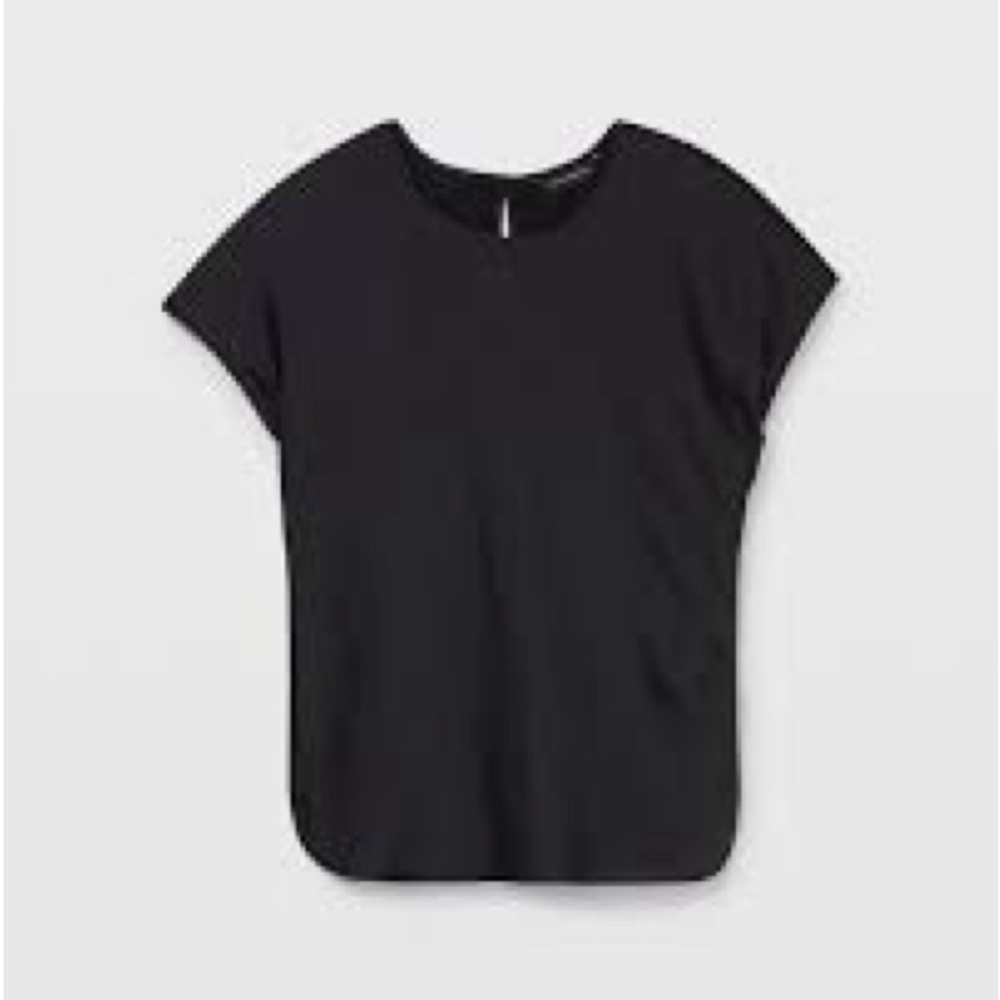 Club Monaco Satin Tee in Black